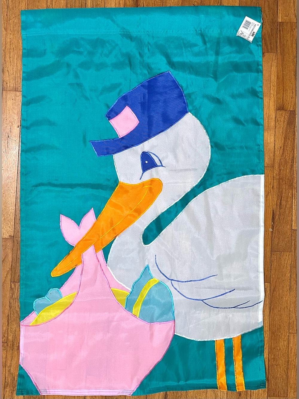 Vintage 1994 Welcome Baby Personalizible Stork Banner NWT